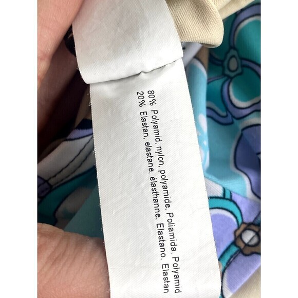 AMOENA Swimsuit 12 Blue Purple Mastectomy One Piece Halter Floral - Picture 6 of 6